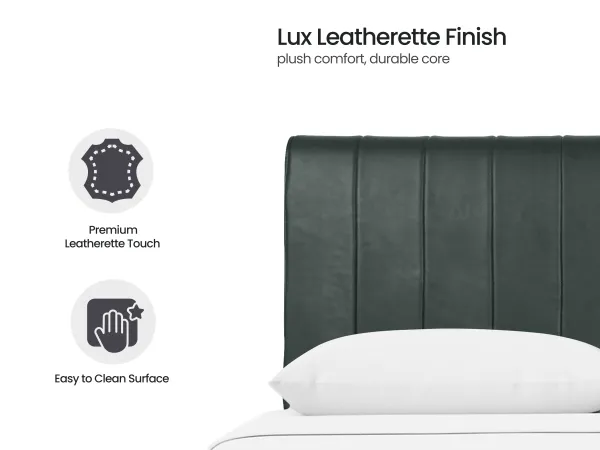 Regal Queen Bed with Bottle Green Leatherite